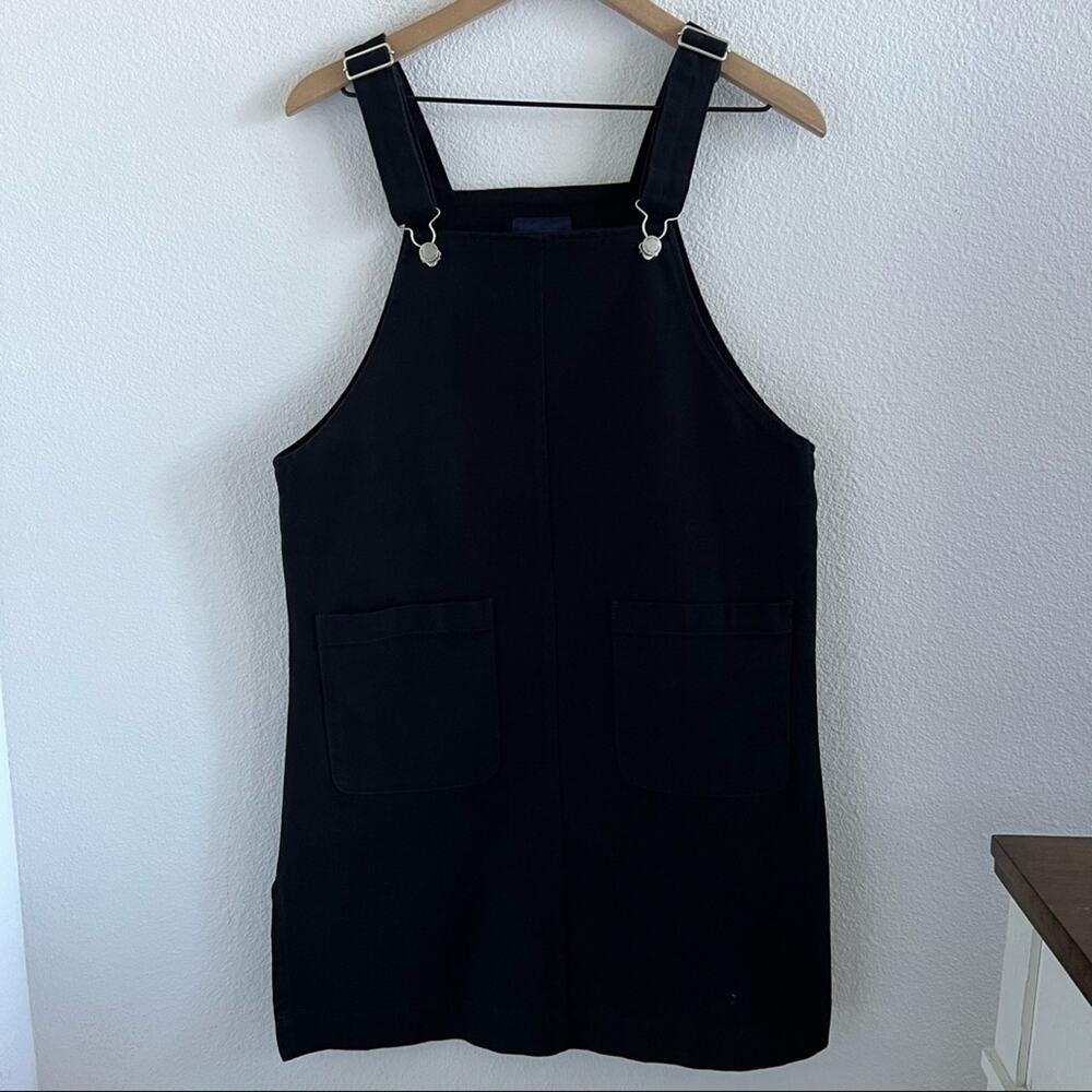 SPAO Y2K 90s Black Denim Vibe Coverall Dress Overall Dress Front Pocket Small